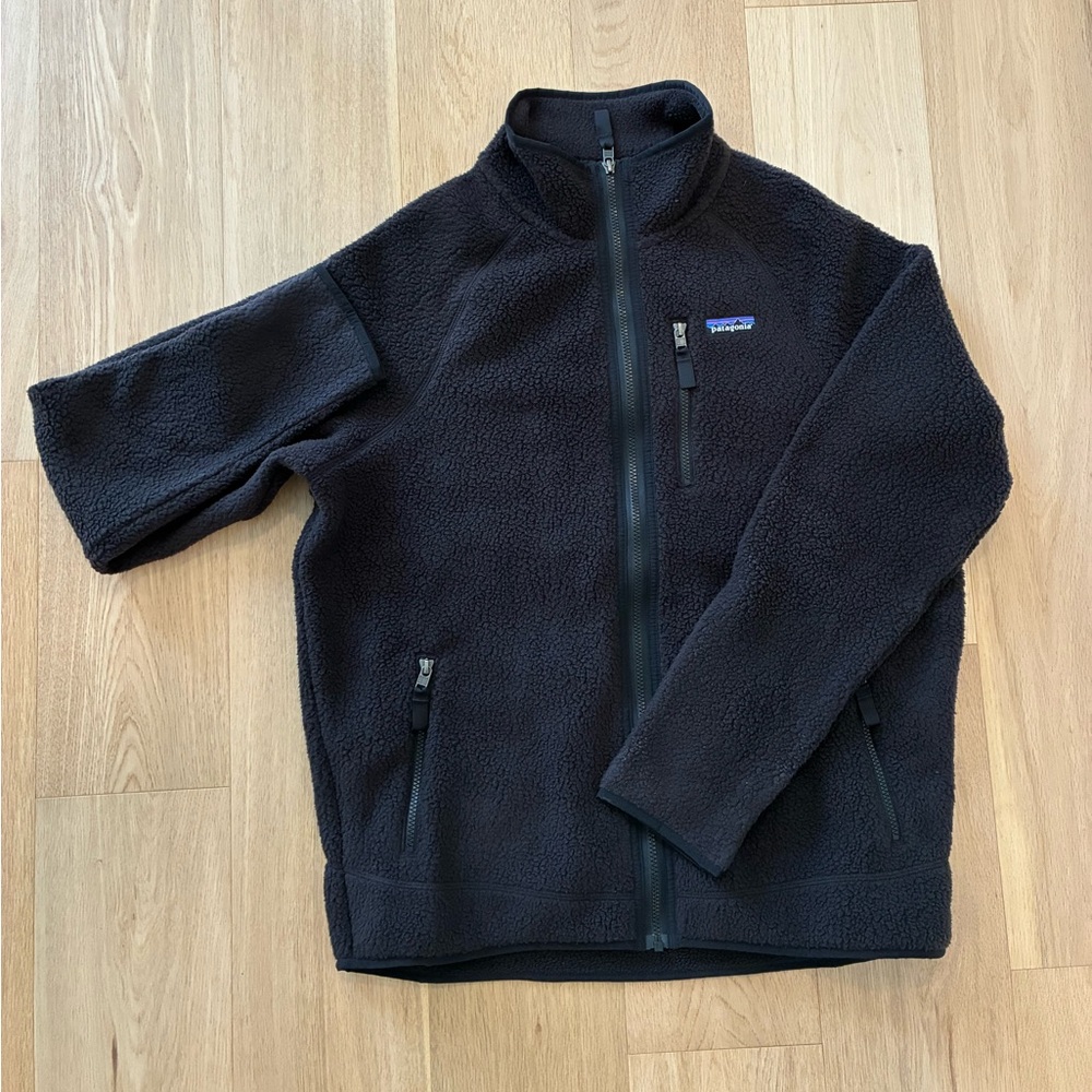 NWT Patagonia Men's Black Retro Pile Fleece Jacket (Large)